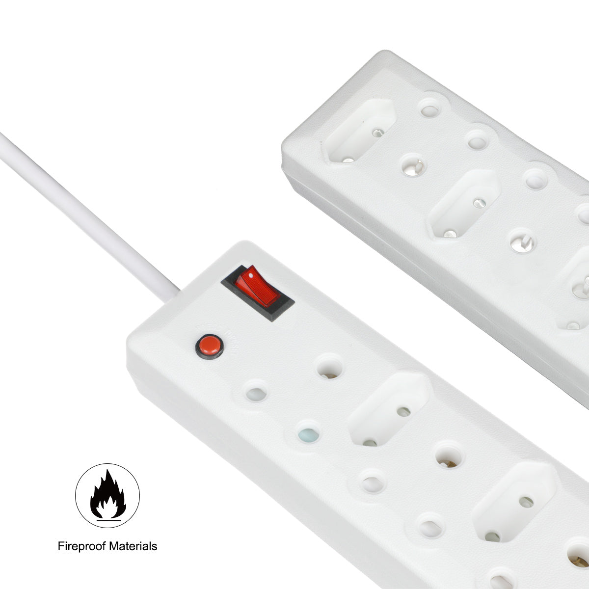 REDISSON Mi-06B Long Power Strip - Compact 6-Way Multi-Plug for Home, Travel, Office - Smart Power Strip with Multiple Outlets