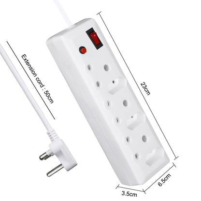 REDISSON Mi-06B Long Power Strip - Compact 6-Way Multi-Plug for Home, Travel, Office - Smart Power Strip with Multiple Outlets