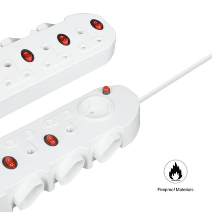 REDISSON M-07A Long Power Strip – Smart 7-Way Multi-Plug for Home Travel and Office