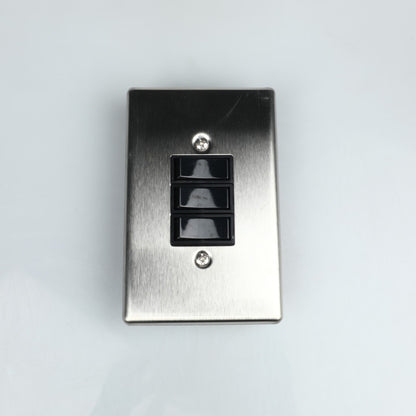 AUSMA A-M03(S)-S 3 Lever Wall Luxury Switch – Silver Grey Elegance, Safe and Long Life for Stylish Simplicity