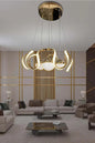 LED  Modern Three-Head Chandelier,LED Curved Lamp Spiral Wrought Iron Chandelier, Bedroom Study Living Room Fashion Decoration 3 Color Changing Ceiling Chandelier(warm white ,cool white and day light) 2269