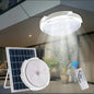 LED Solar Powered Ceiling Lamp Remote Control Timing Outdoor Waterproof Solar Ceiling Light with Solar Panel.