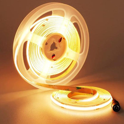 12VDC WARM WHITE 3000K LED COB  STRIP LIGHT IP20 10W/M /5M