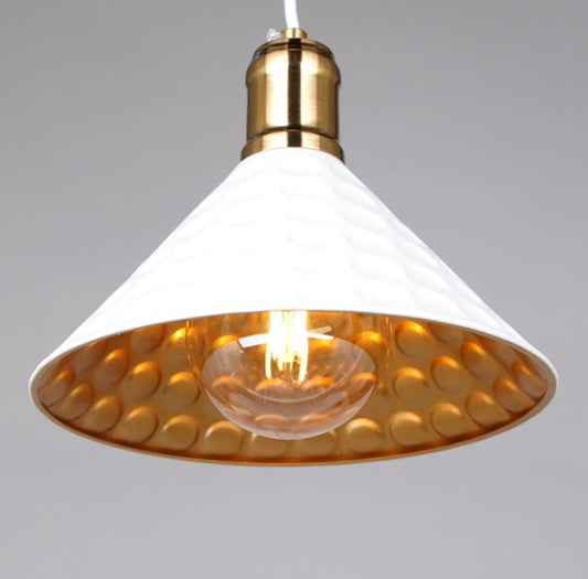 Gold and white Ceiling pendant kitchen, dining light 6041/1 WH