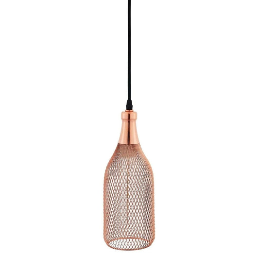 1 Light Bottle-Shaped Rose Gold Pendant Light - 1 bulb (bulb not included) 6015/1 Rose