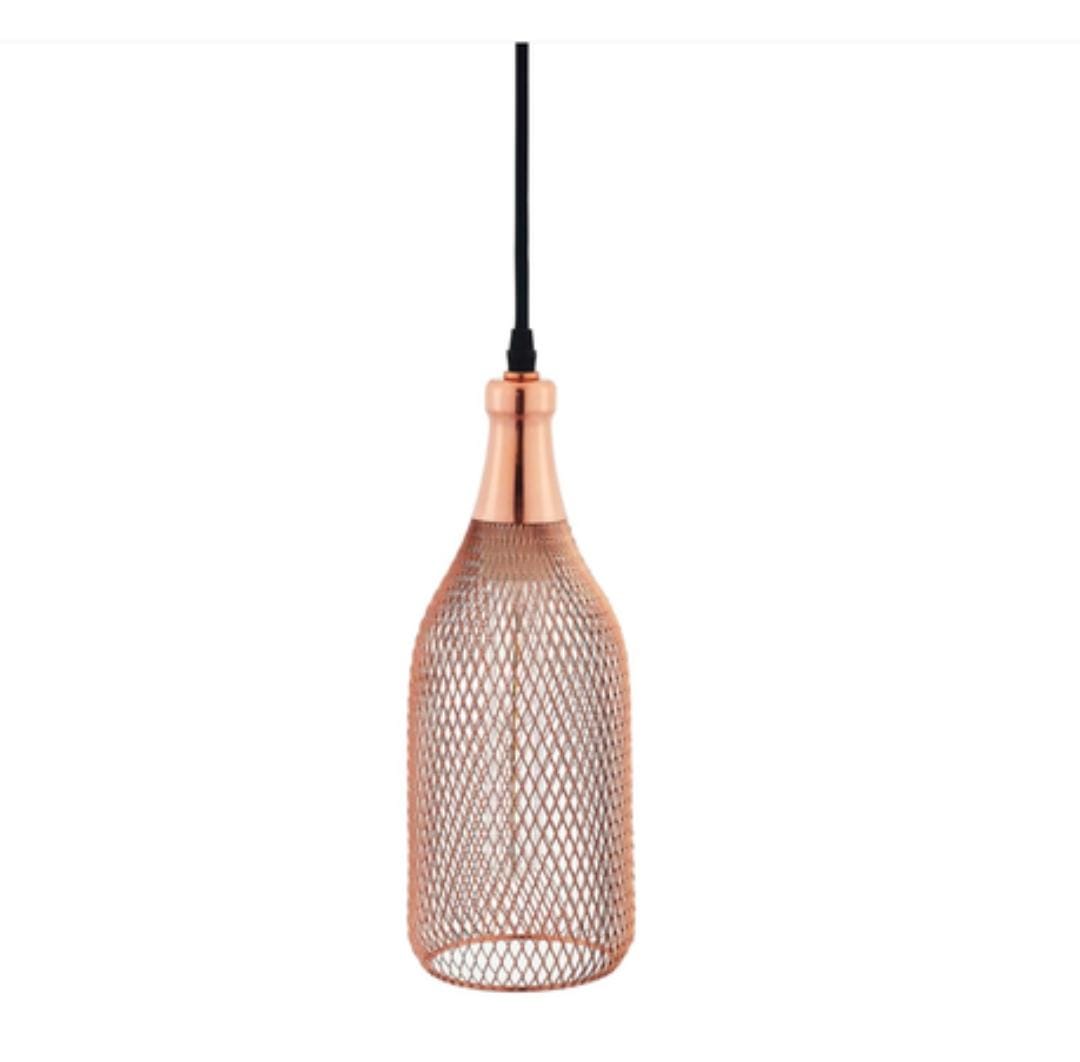 1 Light Bottle-Shaped Rose Gold Pendant Light - 1 bulb (bulb not included) 6015/1 Rose