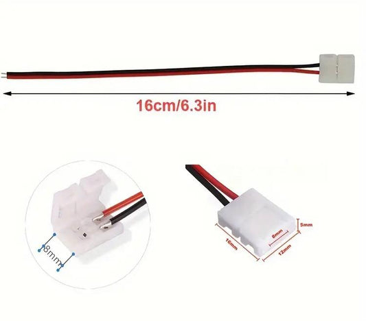 8mm 2-Pin wire LED Strip Connector