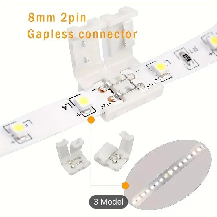 8mm 2-Pin straight joint LED Strip Connector