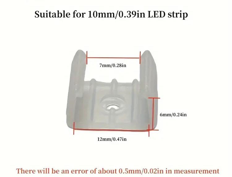 12mm LED neon lights or LED Strip Mounting Clip