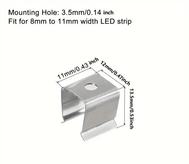 12mm steel LED neon lights or LED Strip Mounting Clip