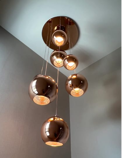 C06/7 - Modern Copper Ball Shade Pendant Lighting