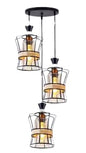 Fashionable Wire Pendant kitchen dining ceiling light with Black Cord and glass Cup  1797/3