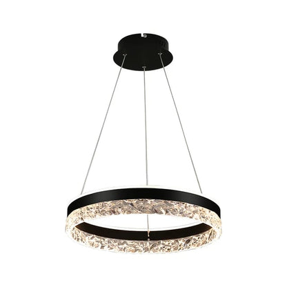 Modern white Iron, Acrylic, and Glass Crystal Chandelier (3 color) warm black,cool white and day light.D9002/500