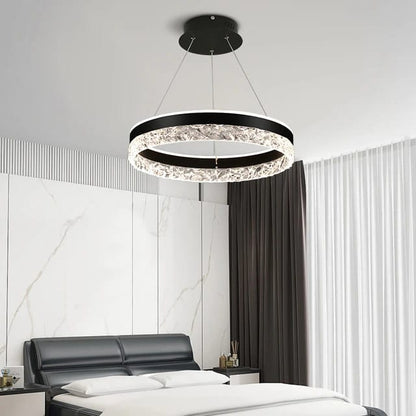 Modern white Iron, Acrylic, and Glass Crystal Chandelier (3 color) warm black,cool white and day light.D9002/500