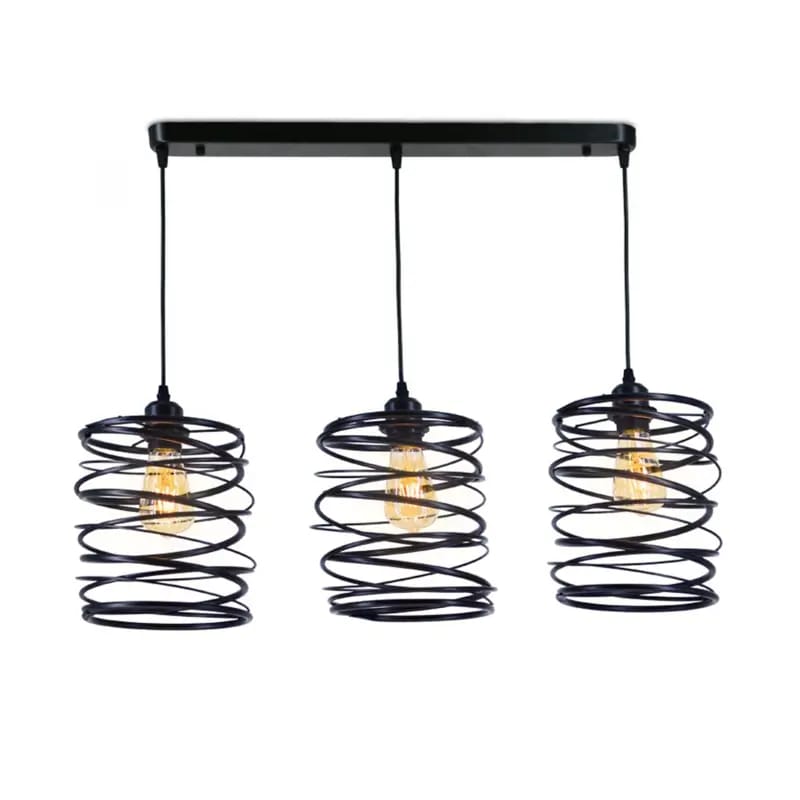 Spiral farmhouse pendant light fixture black pendant lighting for kitchen island 8403/3P