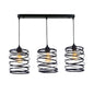 Spiral farmhouse pendant light fixture black pendant lighting for kitchen island 8403/3P