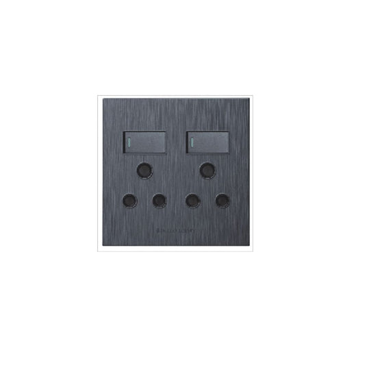 4 x 4 Double Switched Socket Outlet 2x16A- Vertical S6-209/D