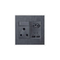 4 x 4 Single & USB- Europe 2 pin Switched Socket Outlet S7-211\Euro-USB