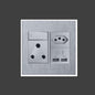 4x4 USB Wall plug Silver  Euro USB S8-211