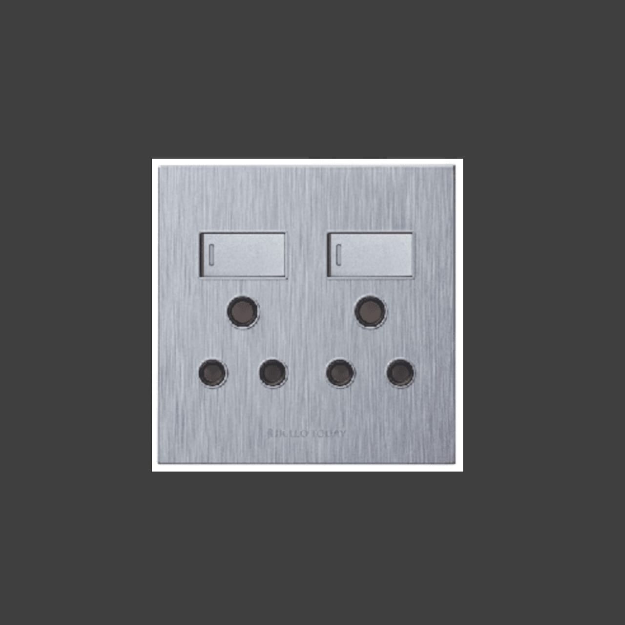 4 x 4 Double Switched Socket Outlet 2x16A- Vertical S8-209/D