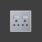 4 x 4 Double Switched Socket Outlet 2x16A- Vertical S8-209/D